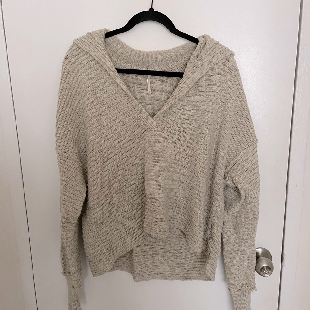 Free People Over Sized Sweater - Beige - Size Small - Condition: Like New
